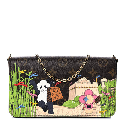 Louis Vuitton Monogram 2021 Christmas Animation China Wall Pochette Felicie Chain Wallet Myosotis Blue 3 of 14