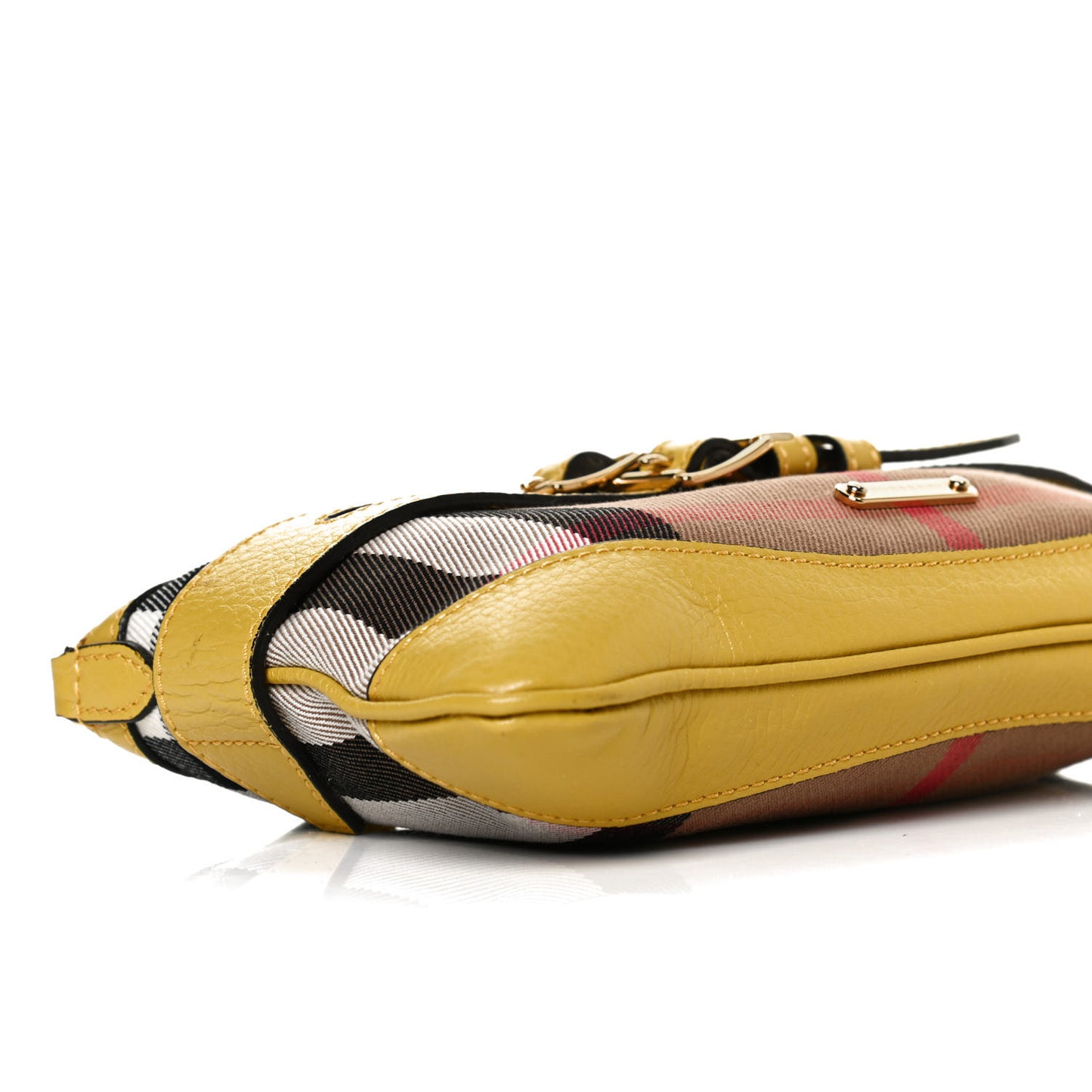 House Check Bridle Calfskin Peyton Crossbody Yellow