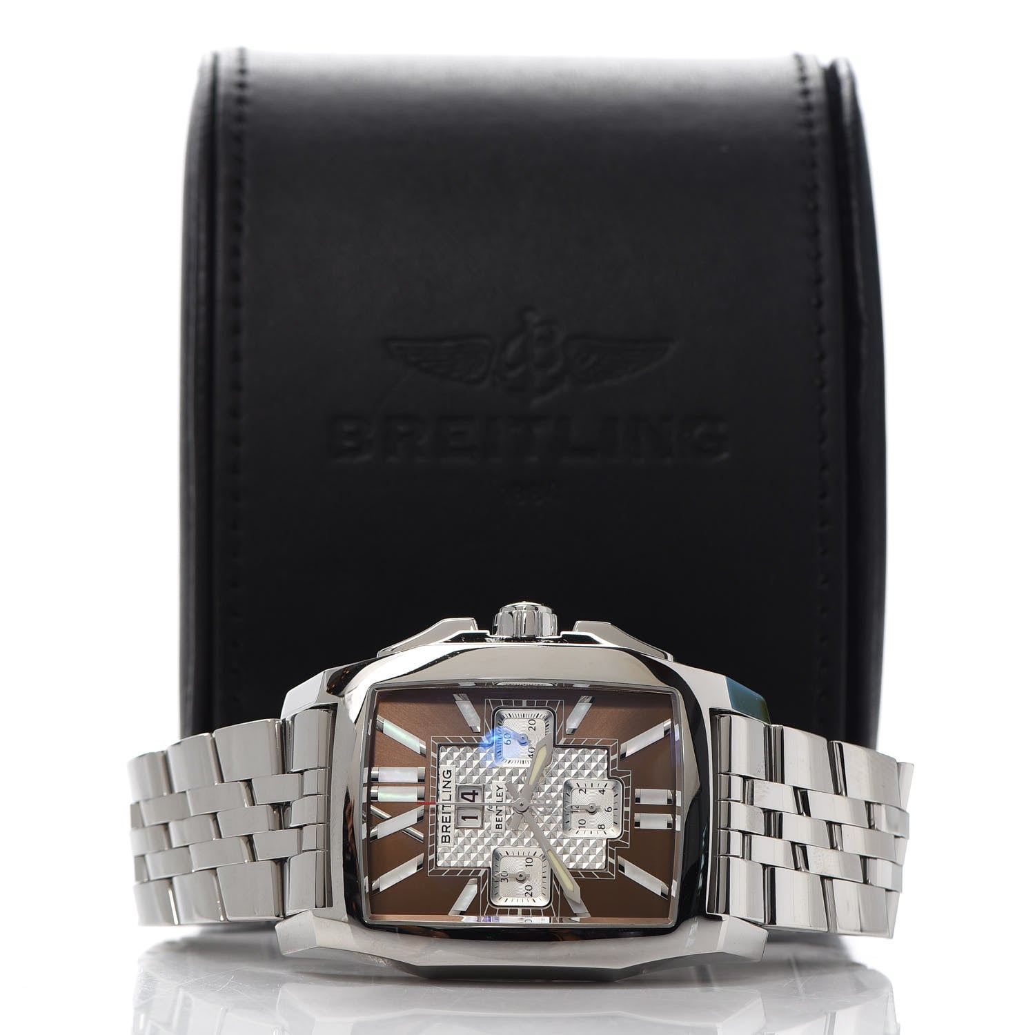 Breitling Stainless Steel Mother of Pearl 39mm Bentley Flying B Chronograph Automatic Watch Brown A44365 6 of 6