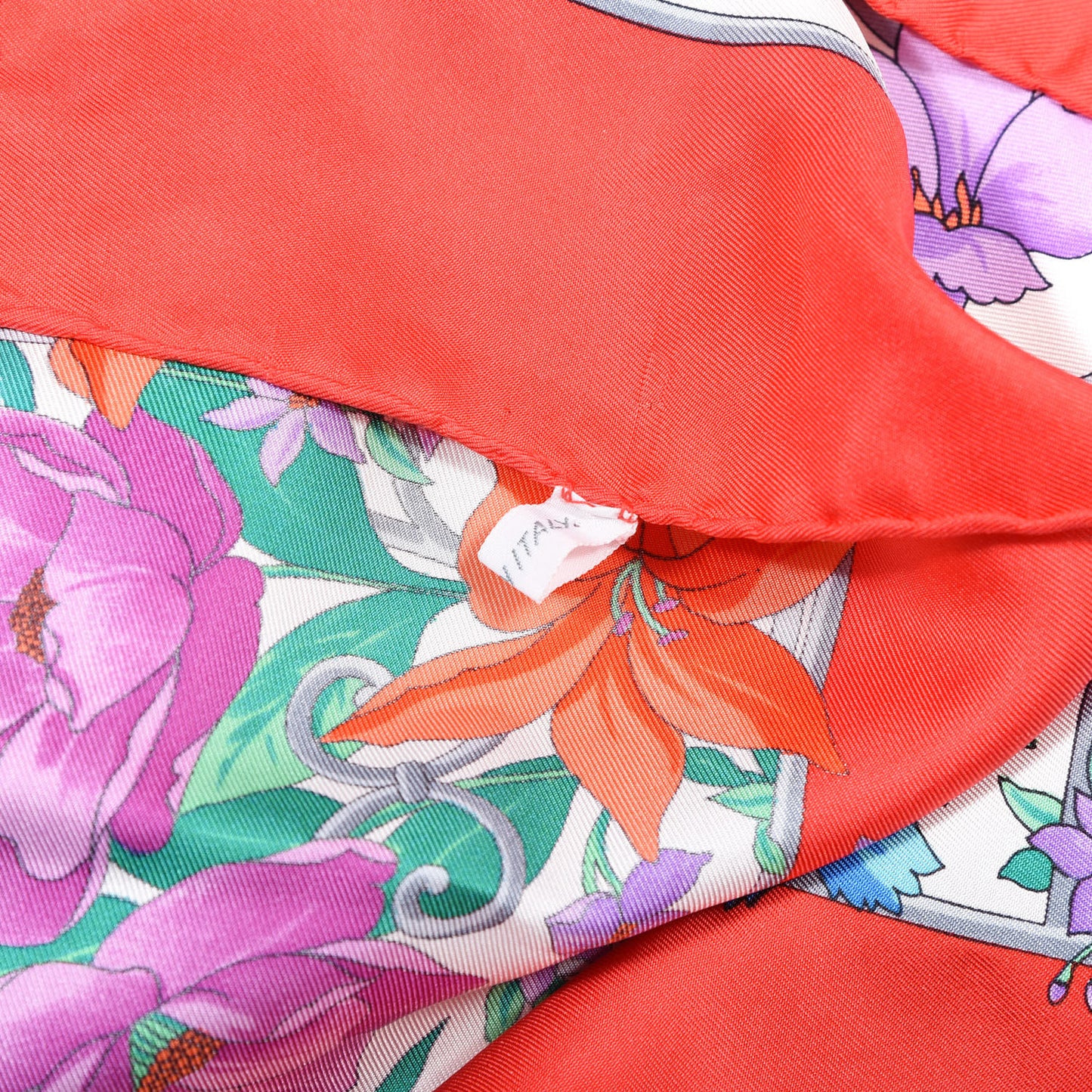 Silk Floral Square Scarf Multicolor