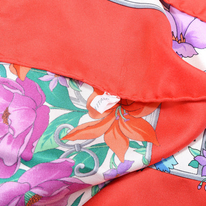 Christian Dior Silk Floral Square Scarf Multicolor 3 of 5