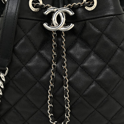 Chanel Lambskin Quilted Mini CC Chain Bucket Bag Black 8 of 16
