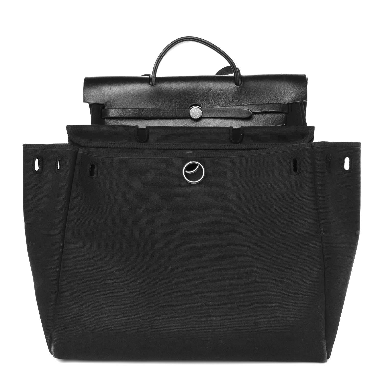 Hermes Toile Vache Calfskin Herbag 39 MM Black 4 of 15