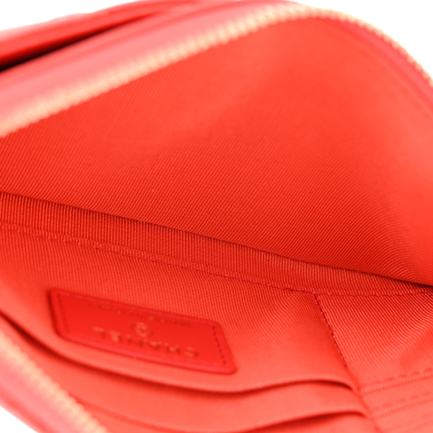 Caviar Quilted Classic Zip Pouch Red