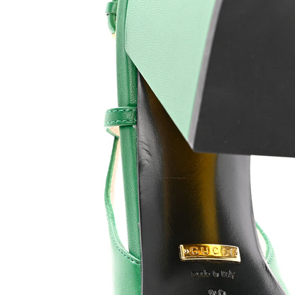 Gucci Malaga Kid Horsebit 75mm Slingback Pumps 39 New Shamarock 8 of 10