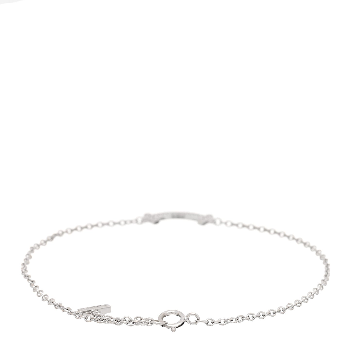 18K White Gold Diamond Mini T Smile Bracelet