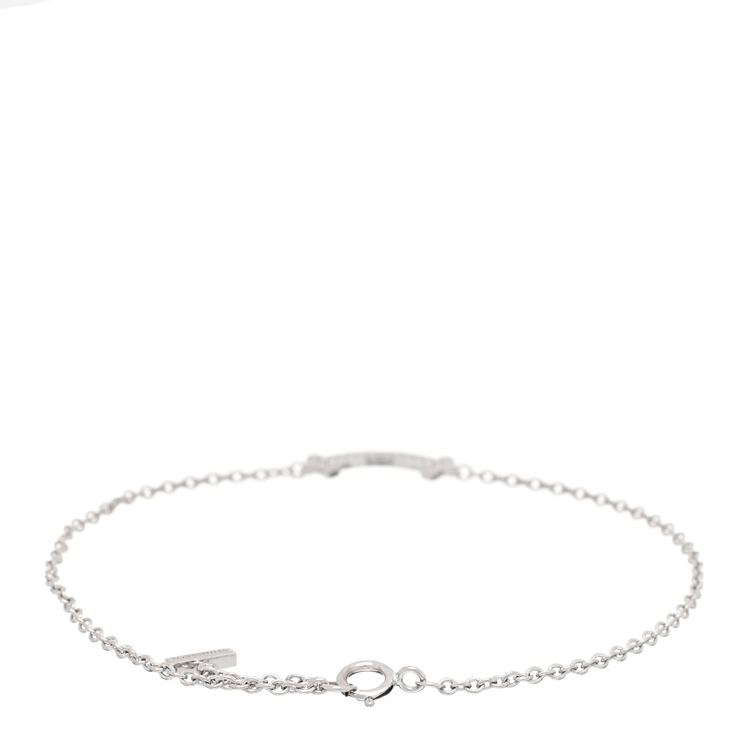 Tiffany 18K White Gold Diamond Mini T Smile Bracelet 2 of 4