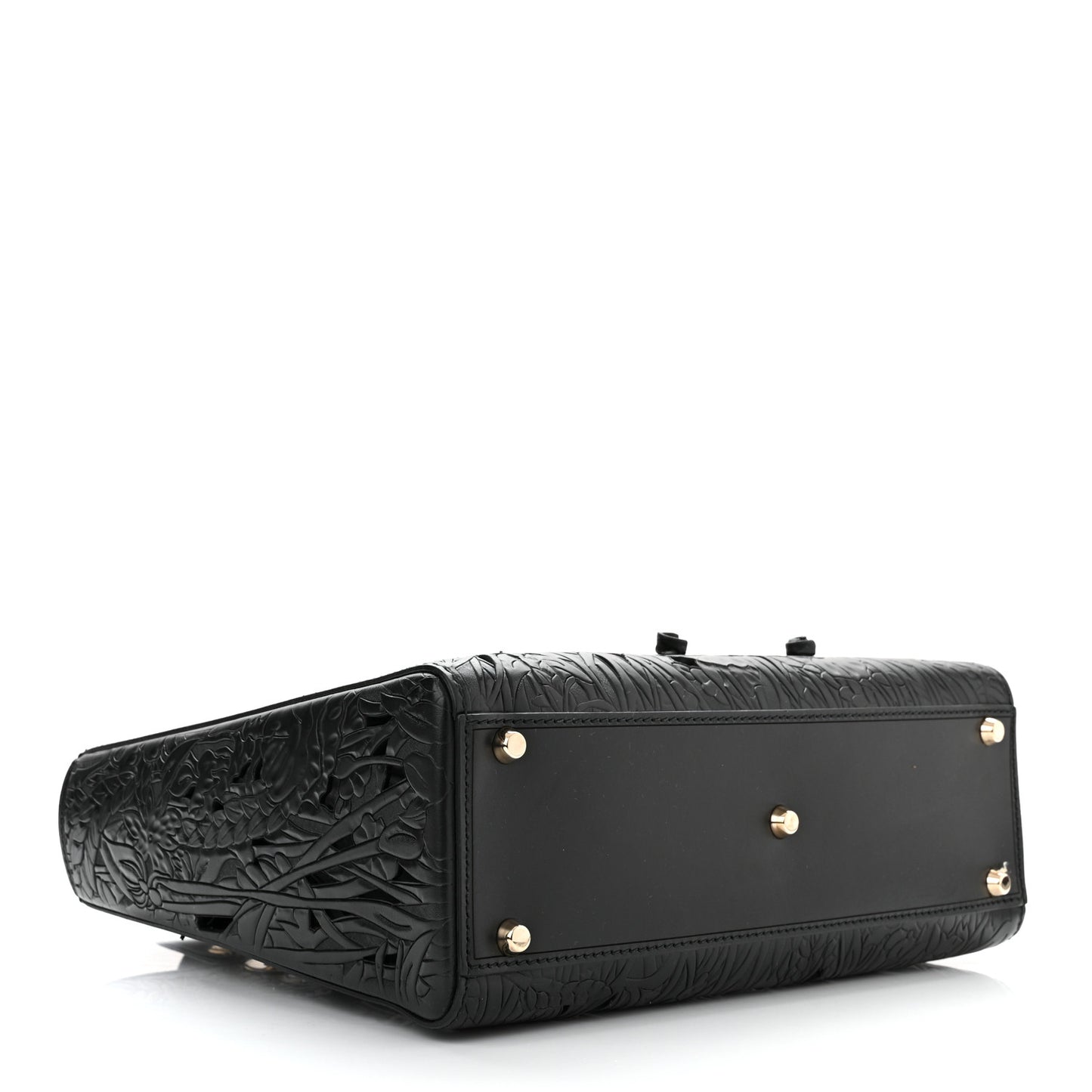 Calfskin Laser Cut Large Lady Dior Black