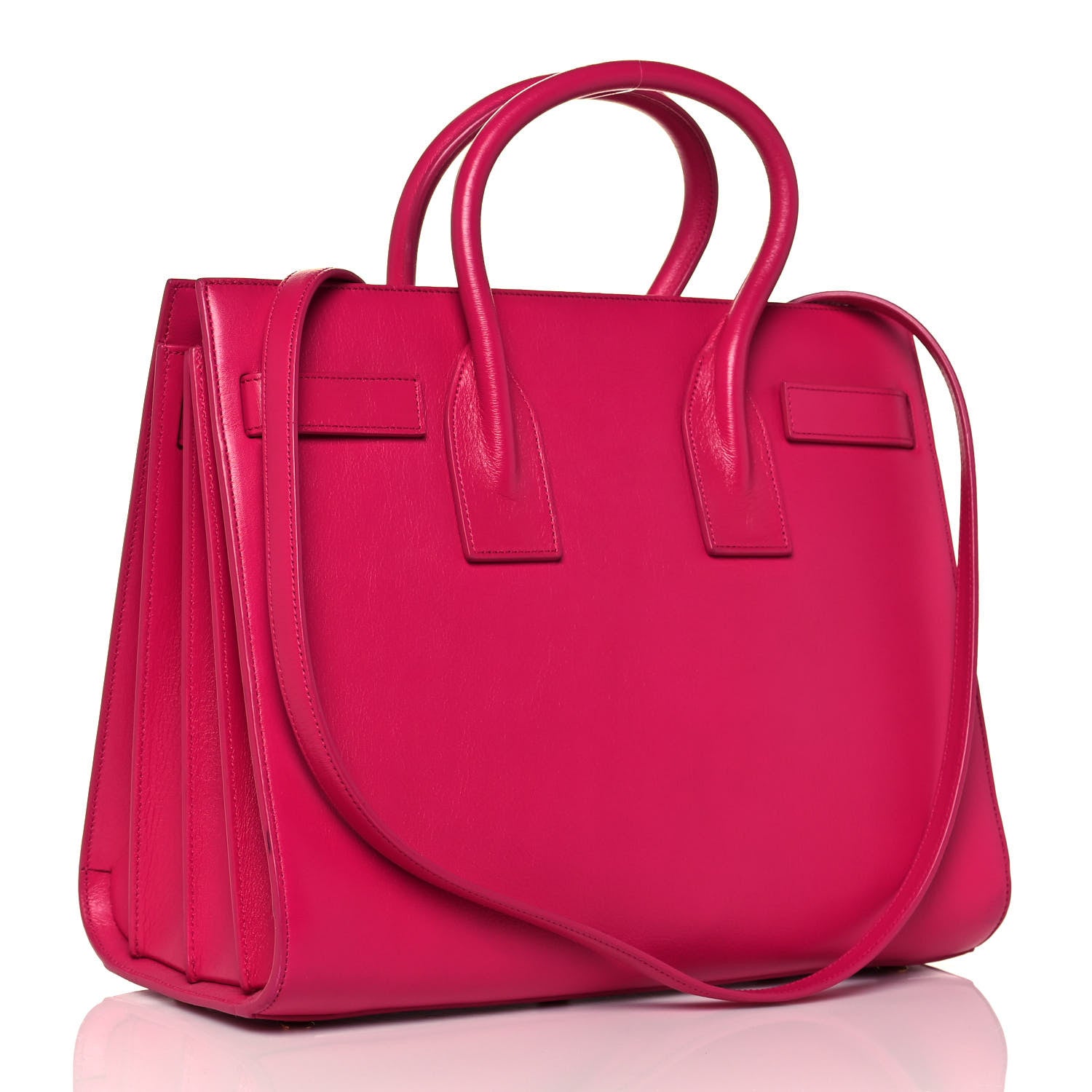 Saint Laurent Calfskin Small Sac De Jour Lipstick Fuchsia 3 of 13