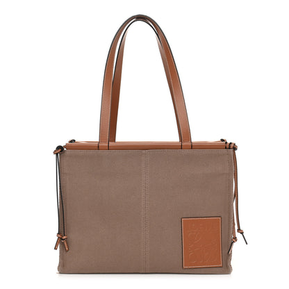 Loewe Canvas Calfskin Cushion Tote Taupe 1 of 17