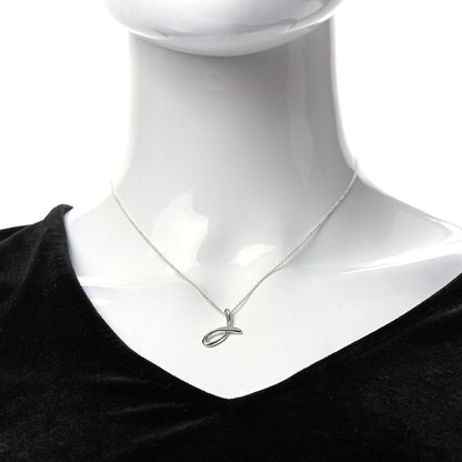 Tiffany Sterling Silver Elsa Peretti Letter J Pendant Necklace 2 of 8