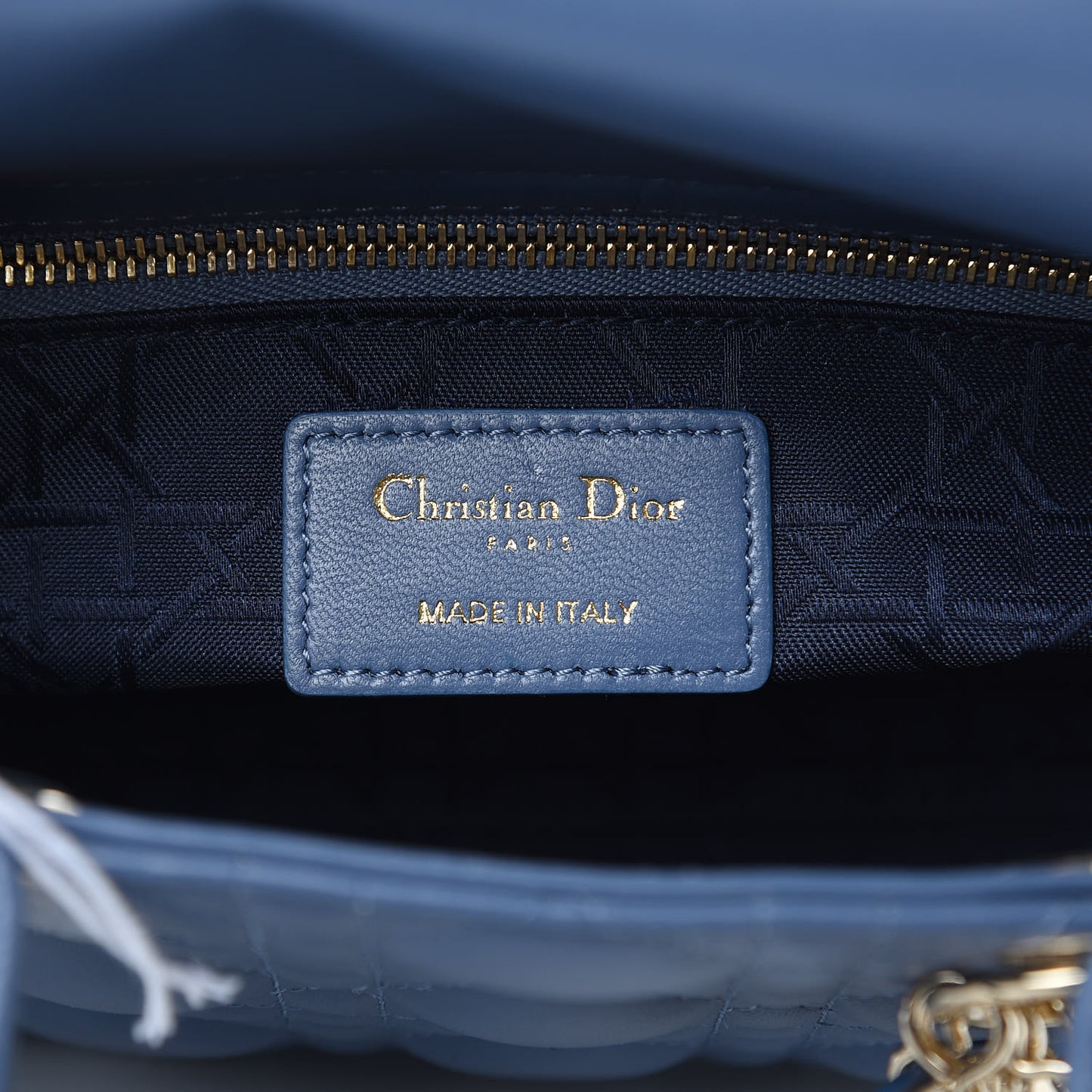 Lambskin Cannage Small Lady Dior Denim