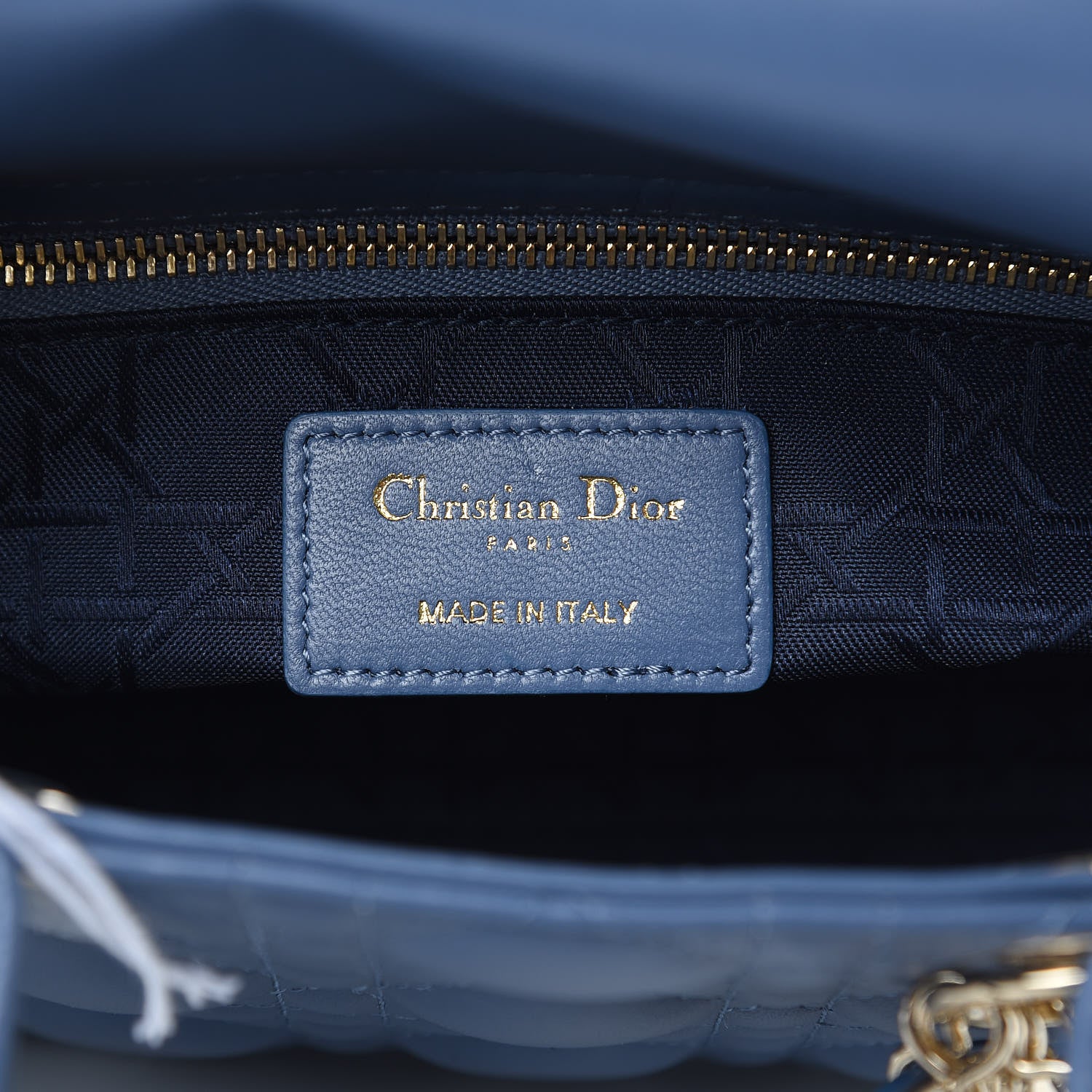 Christian Dior Lambskin Cannage Small Lady Dior Denim 6 of 11