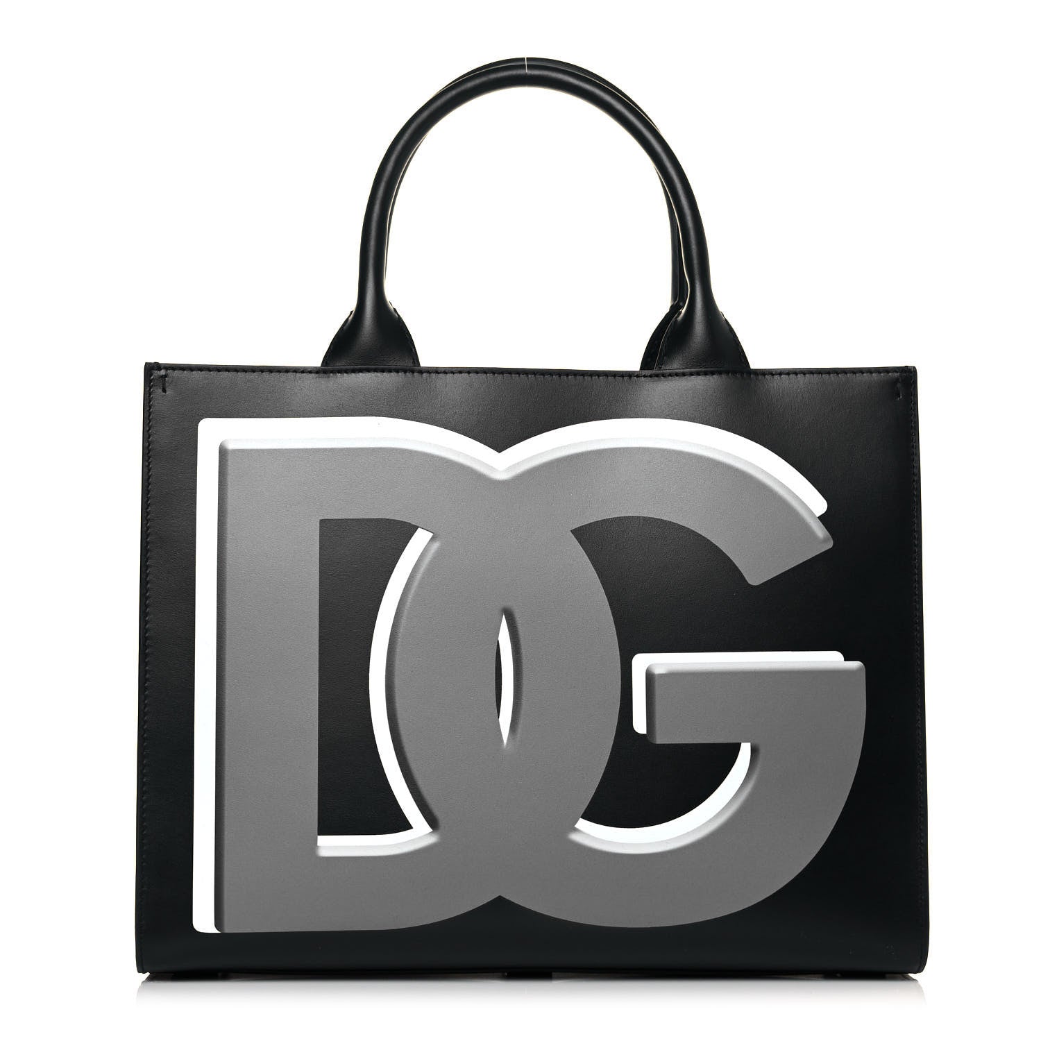 Dolce & Gabbana Vitello Small Beatrice Logo Tote Black 1 of 10