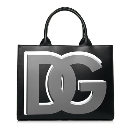 Dolce & Gabbana Vitello Small Beatrice Logo Tote Black 1 of 10