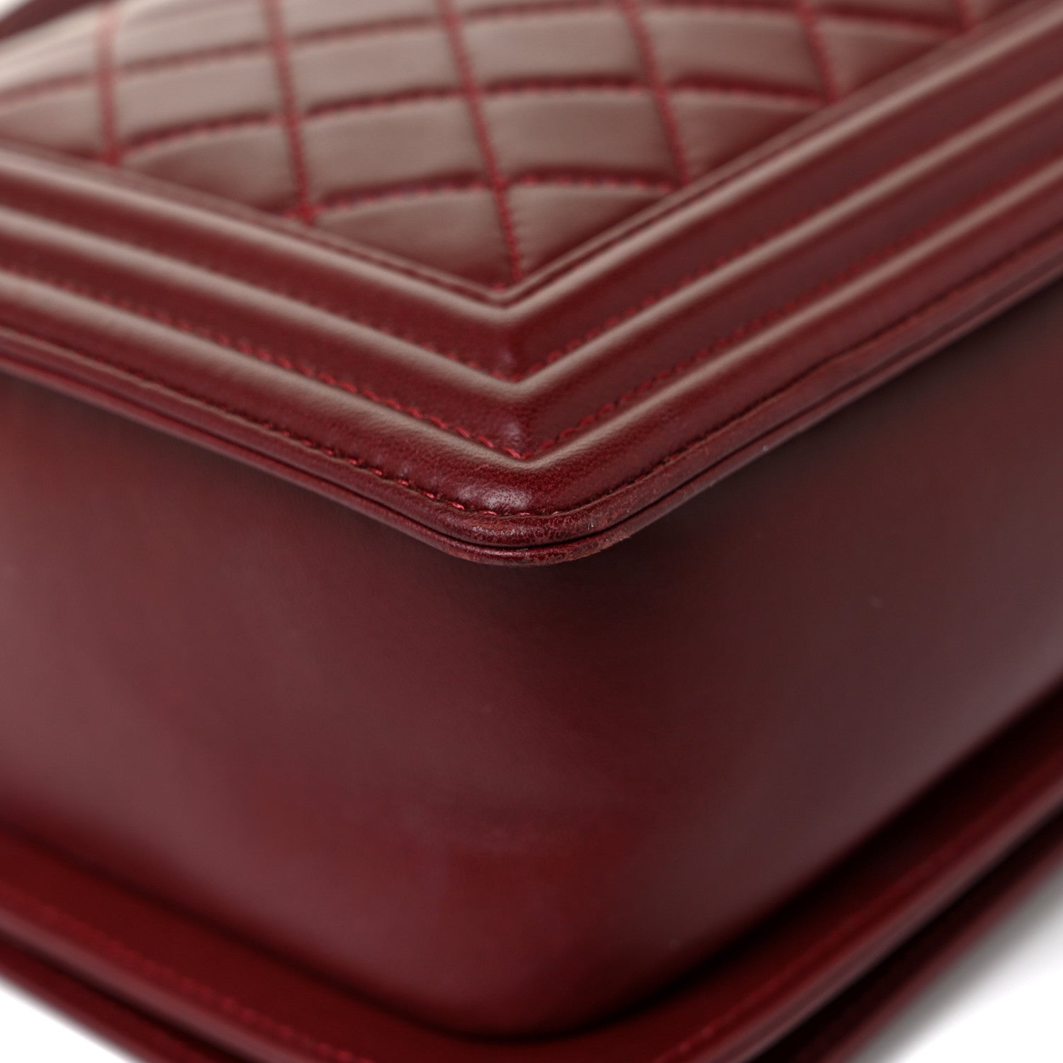 Chanel Lambskin Quilted New Medium Boy Flap Dark Red 14 of 15