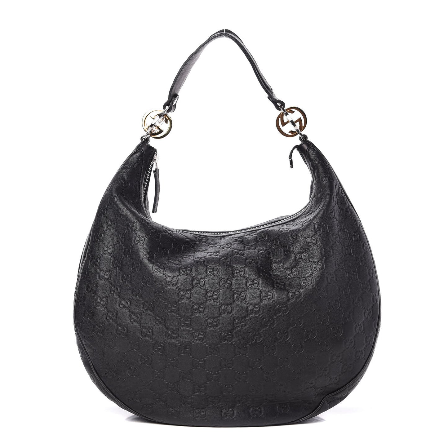 Guccissima Large GG Twins Hobo Black