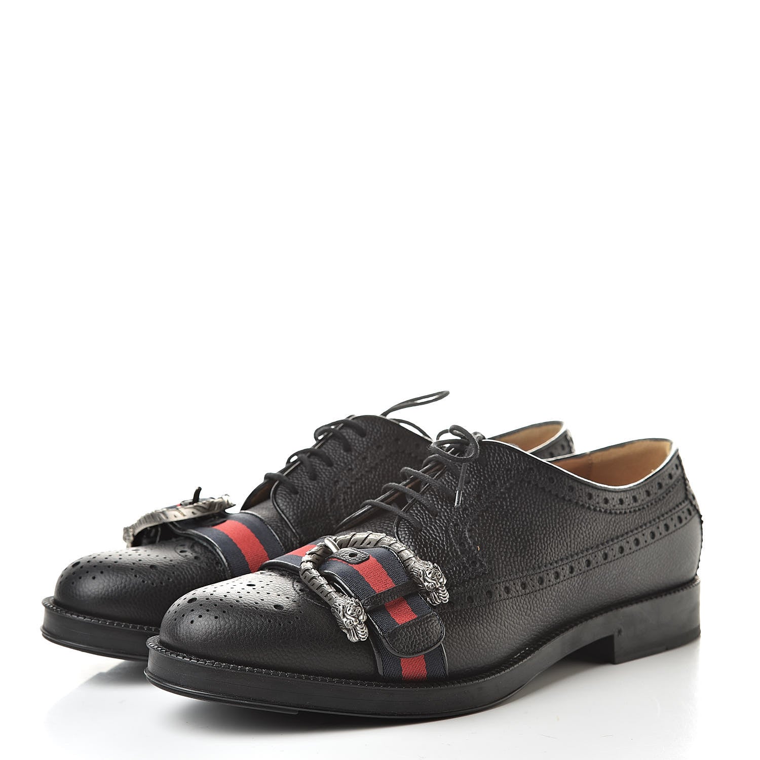 Gucci Pebbled Calfskin Dionysus Web Mens Martins Shoes 9.5 Black 3 of 9