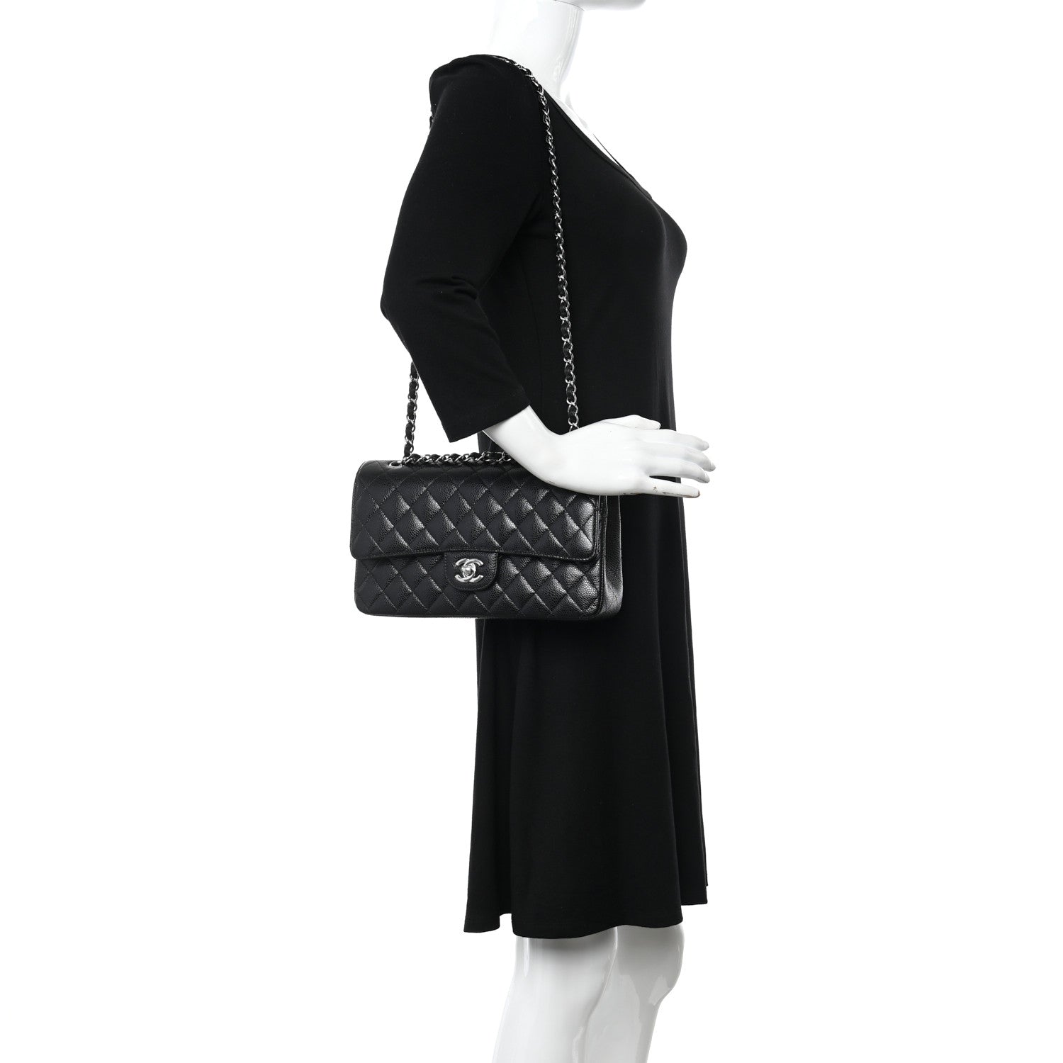 Chanel Caviar Quilted Medium Double Flap Black 2 of 11