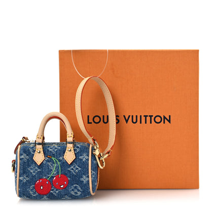 Louis Vuitton LV X TM Monogram Denim Cerises Micro Speedy Bag Charm Blue 6 of 6