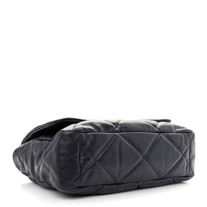 Chanel Goatskin Quilted Maxi Chanel 19 Flap Navy Blue 4 of 10