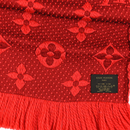 Louis Vuitton Wool Silk Logomania Scarf Rubis 3 of 3