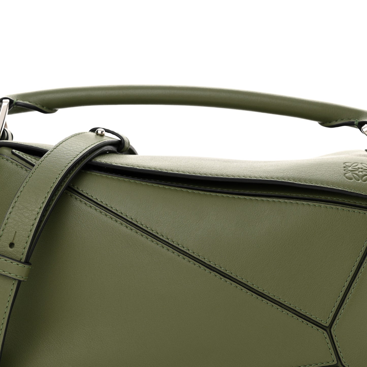 Calfskin Small Puzzle Bag Avocado