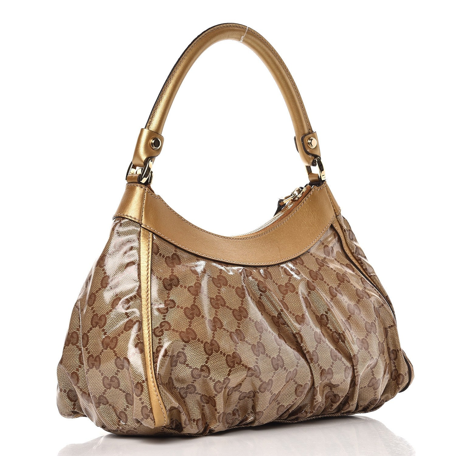 Gucci Crystal Monogram D Ring Gold Hobo Gold 4 of 7