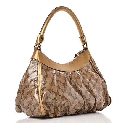 Gucci Crystal Monogram D Ring Gold Hobo Gold 4 of 7