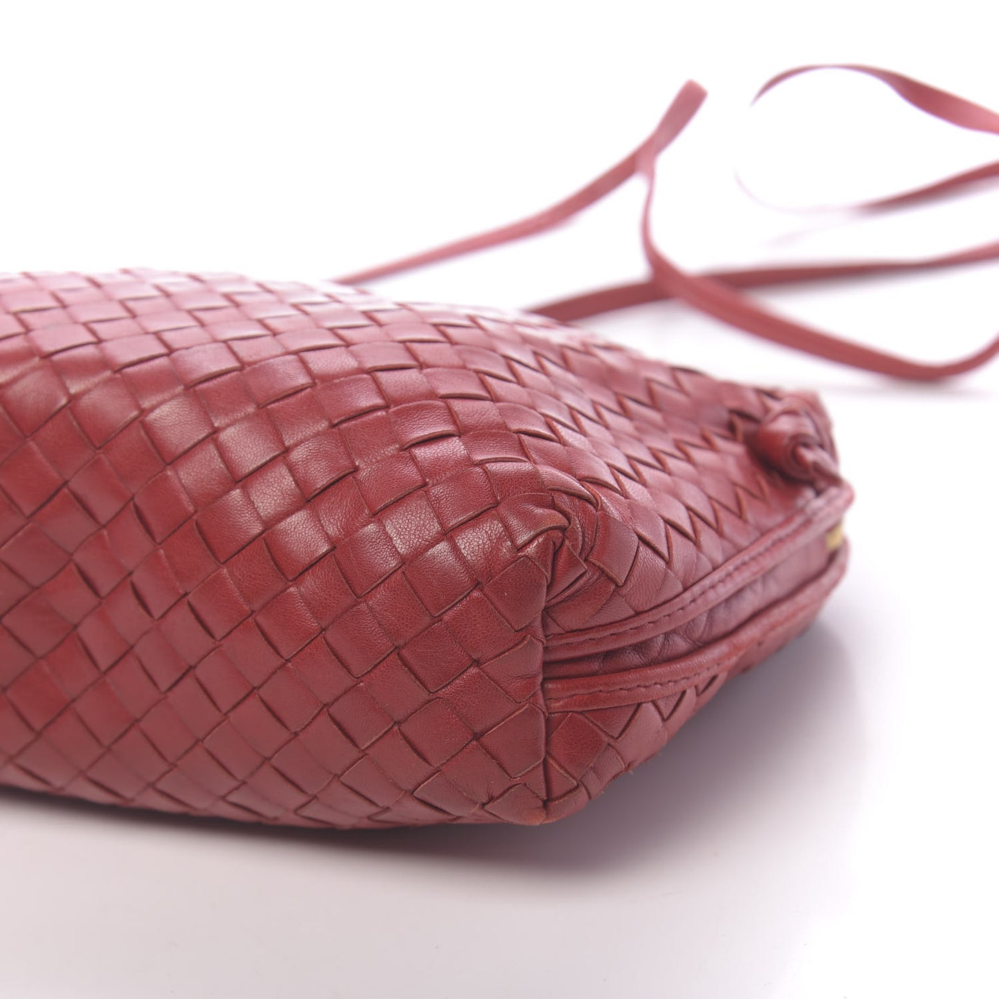 Nappa Intrecciato Nodini Crossbody Messenger Red