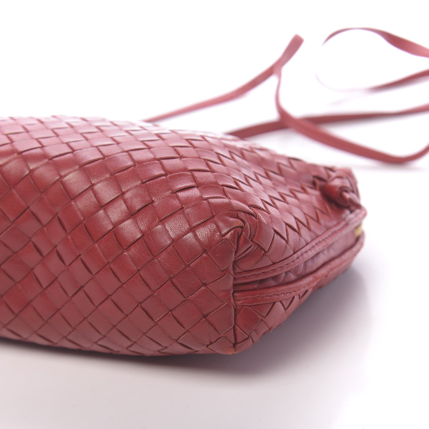 Bottega Veneta Nappa Intrecciato Nodini Crossbody Messenger Red 10 of 11