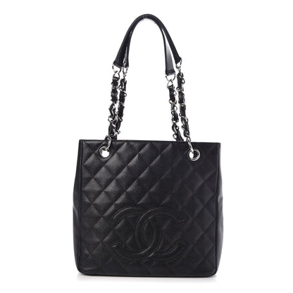 Chanel Caviar Quilted Petit Shopping Tote PST Black 1 of 7