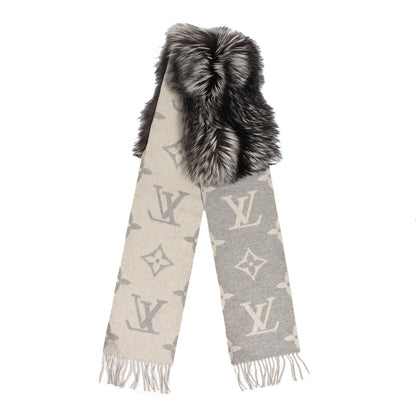 Louis Vuitton Cashmere Fox Fur Monogram Reykjavik Scarf 1 of 3