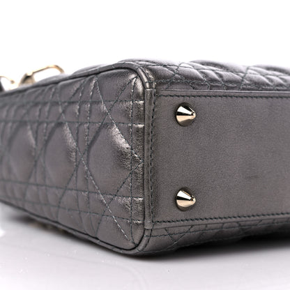 Christian Dior Lambskin Cannage Small My ABCDior Lady Dior Metallic Grey 7 of 11