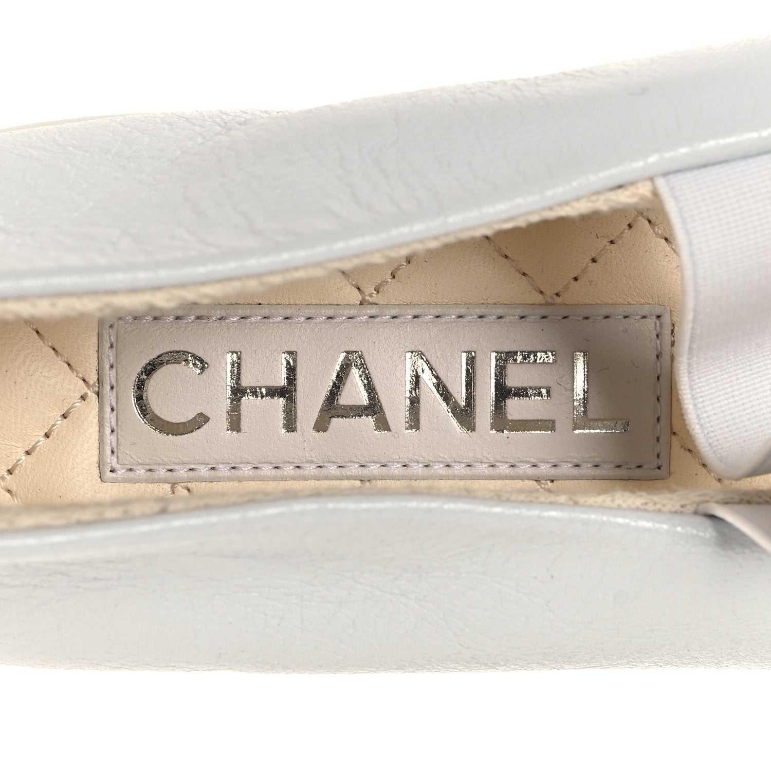 Chanel Lambskin Cap Toe CC Mary Jane Flats 39.5 White 9 of 11