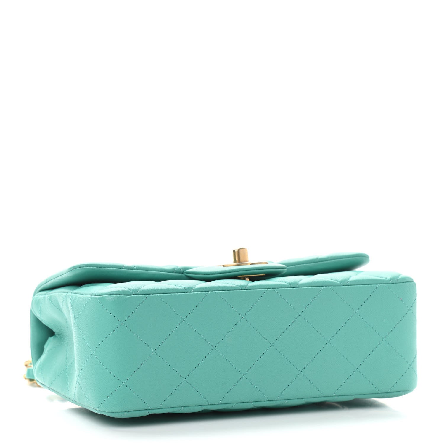 Chanel Lambskin Quilted Mini Rectangular Flap Green 4 of 12