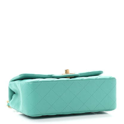 Chanel Lambskin Quilted Mini Rectangular Flap Green 4 of 12