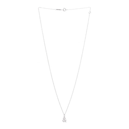Tiffany 18K White Gold Diamond Small Ampersand Pendant Necklace 3 of 7