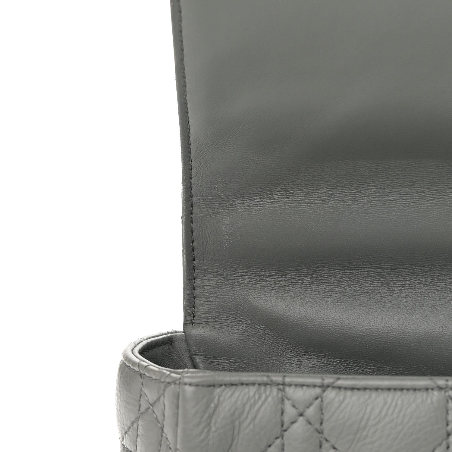 Christian Dior Lambskin Cannage Large Caro Bag Grey 12 of 17