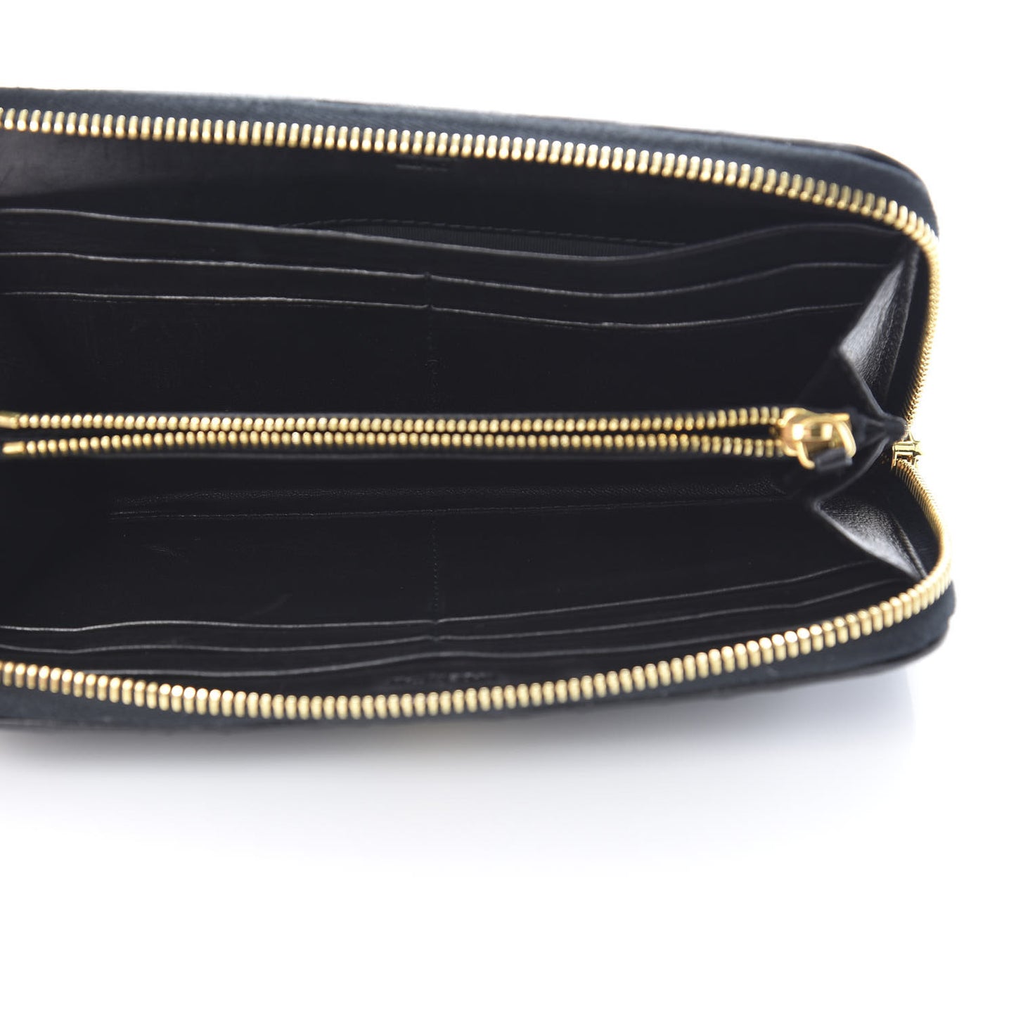 Nappa Gaufre Zip Around Wallet Black