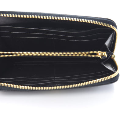 Prada Nappa Gaufre Zip Around Wallet Black 5 of 10