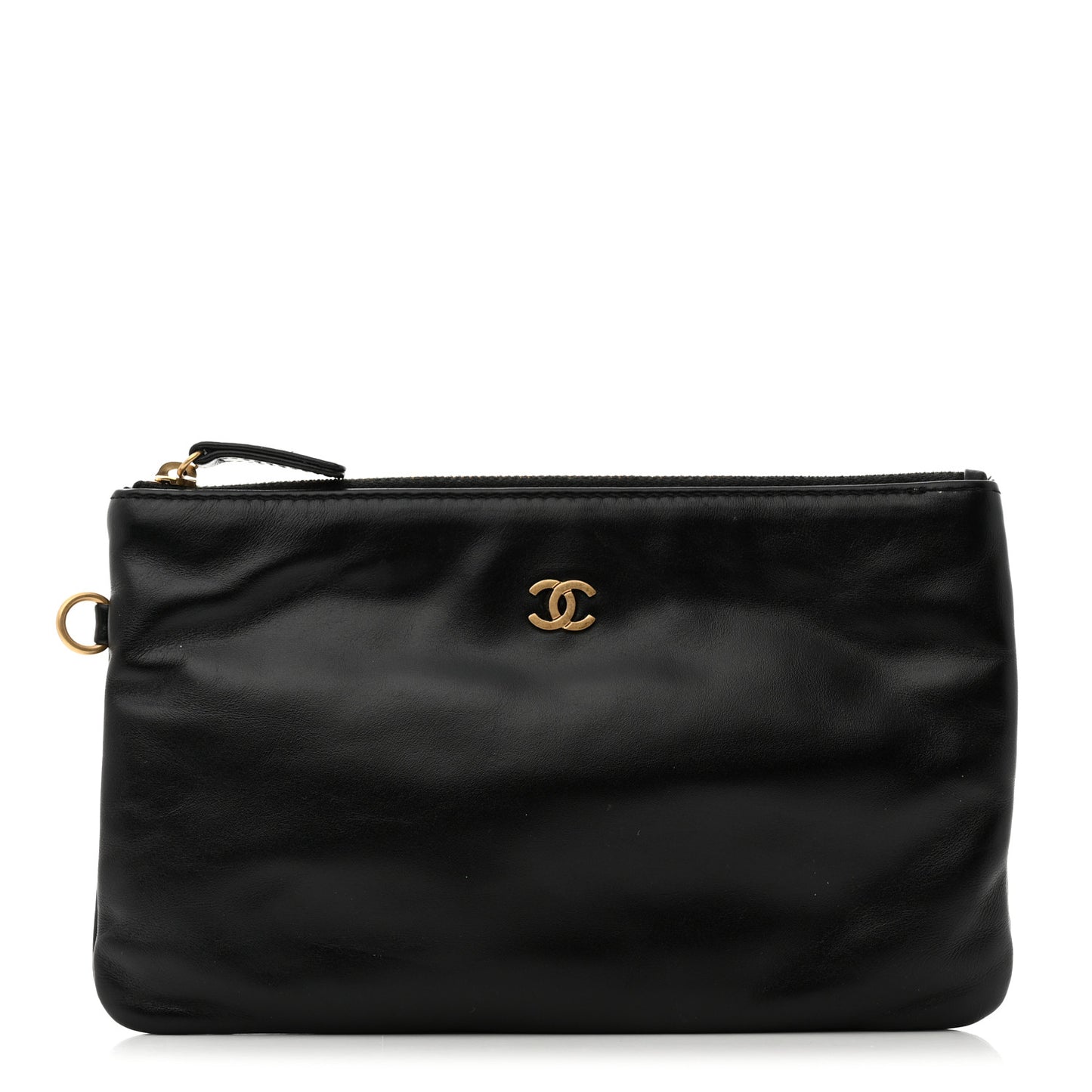 Shiny Calfskin Chanel 22 Removable Pouch Black