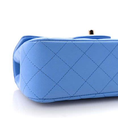 Chanel Lambskin Quilted Mini Top Handle Rectangular Flap Blue 9 of 11