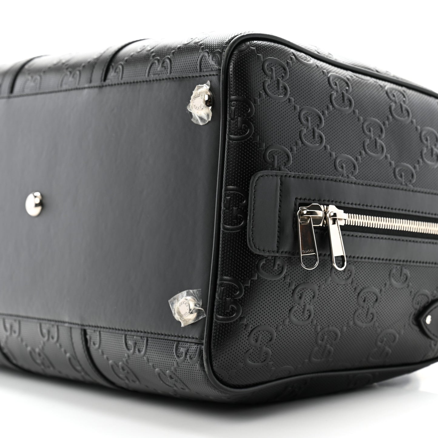Calfskin GG Tennis Embossed Duffle Bag Black