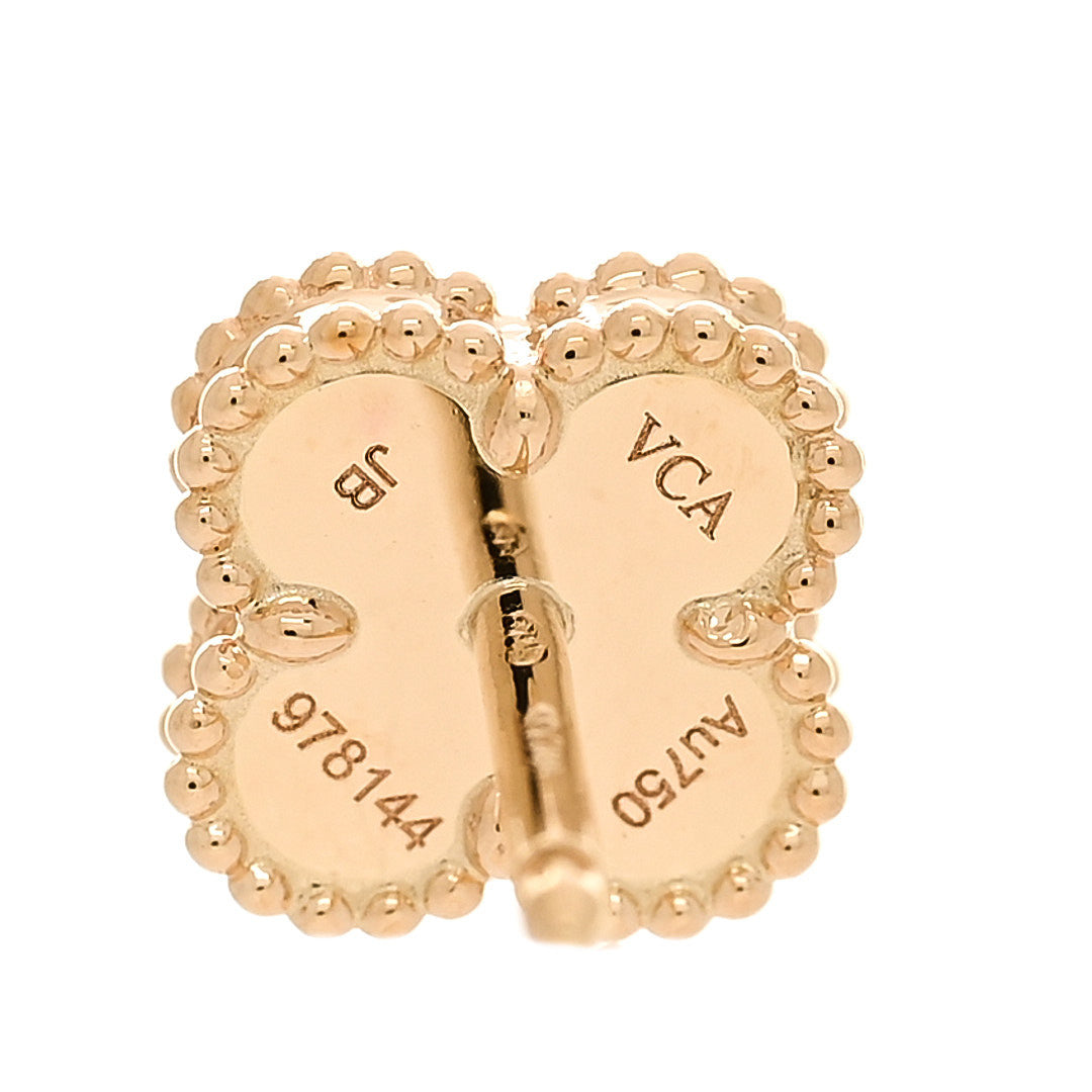 18K Yellow Gold Black Onyx Sweet Alhambra Earrings