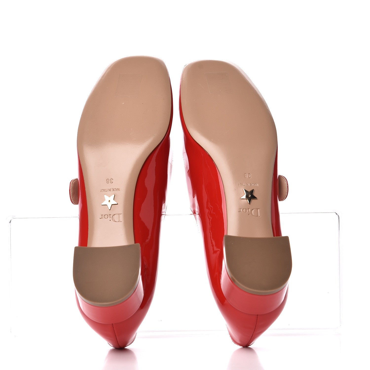 Christian Dior Patent Baby-D Ballet Pumps 38 Deep Red 6 of 12