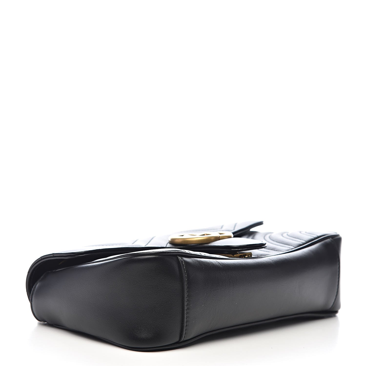 Gucci Calfskin Matelasse Small GG Marmont Shoulder Bag Black 4 of 11
