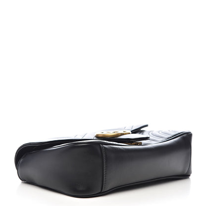 Gucci Calfskin Matelasse Small GG Marmont Shoulder Bag Black 4 of 11
