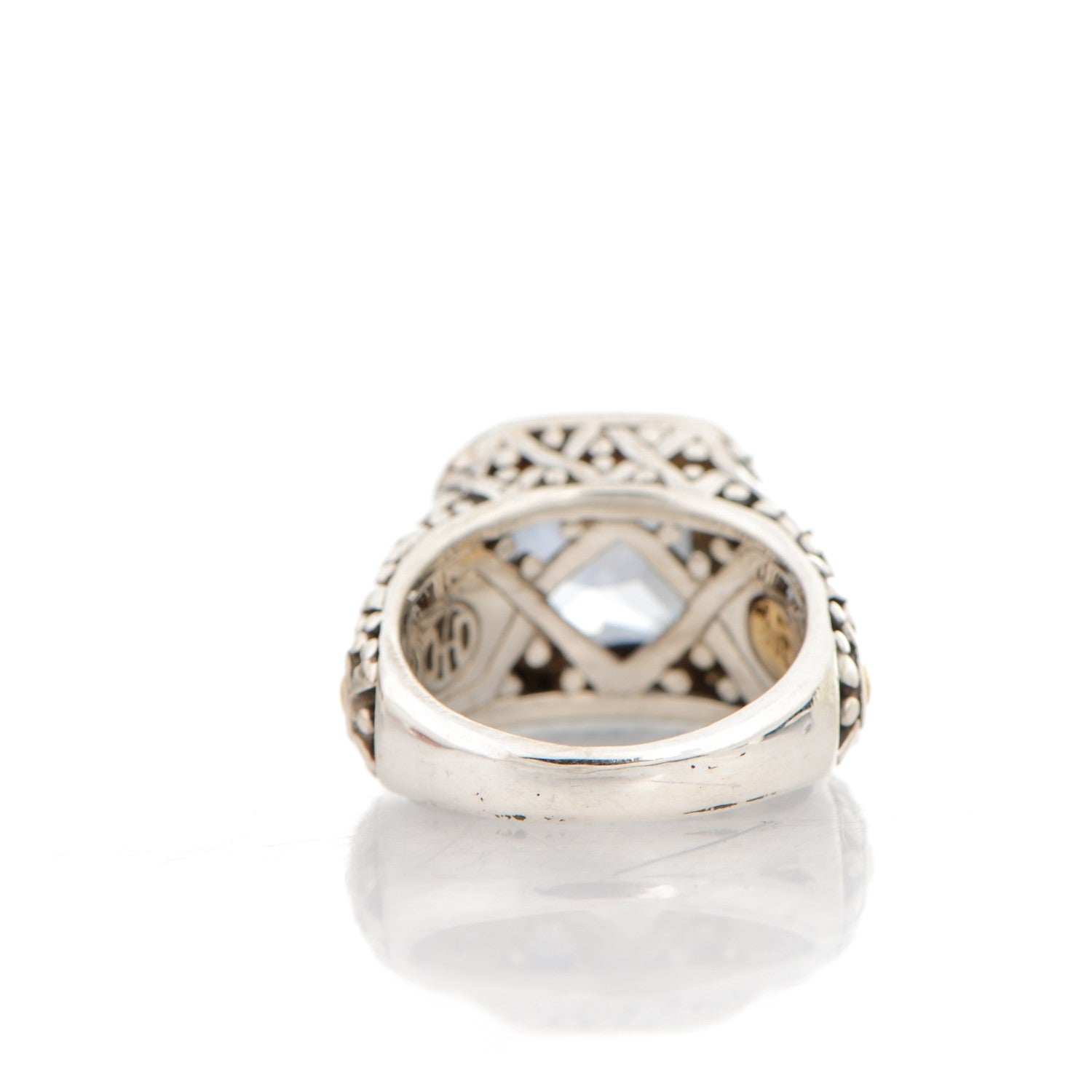 John Hardy Sterling Silver Diamond 8mm Iolite Mystic Ring 51.5 6 4 of 6