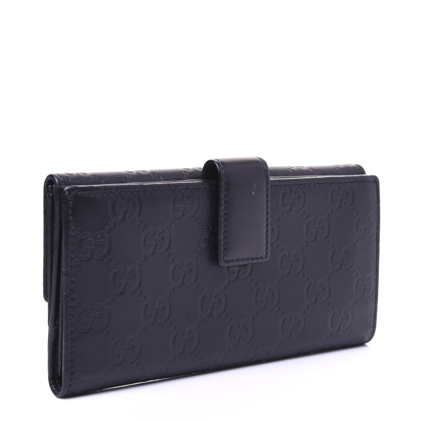 Guccissima Punch Continental Flap Wallet Black